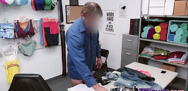  Teen got trouble after being caught shoplifting by a horny officer.